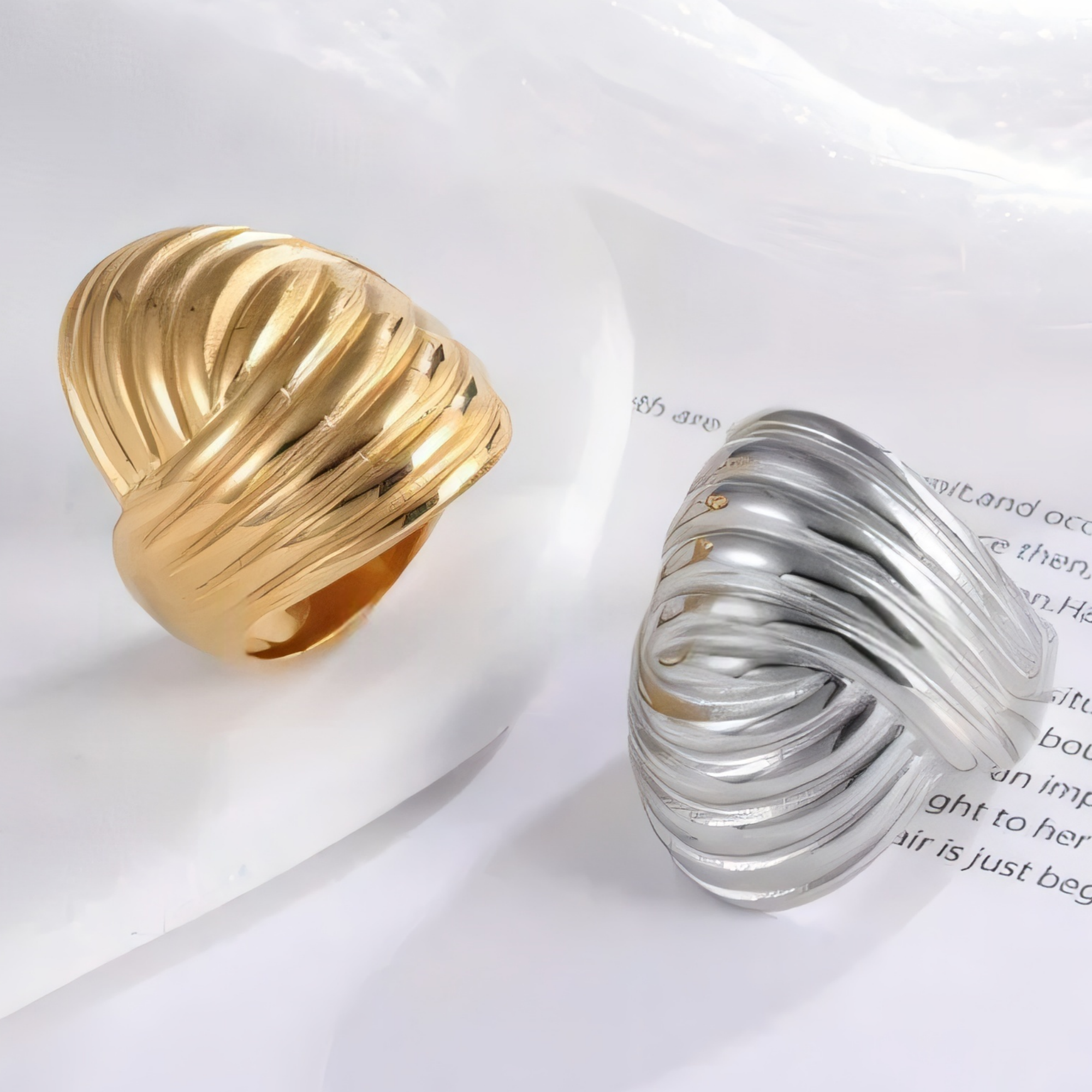 Elegant Spiral Pattern Stainless Steel Ring Women's Ring | ML044-JinBaoJewerly