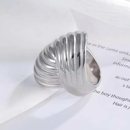Elegant Spiral Pattern Stainless Steel Ring Women's Ring | ML044-JinBaoJewerly