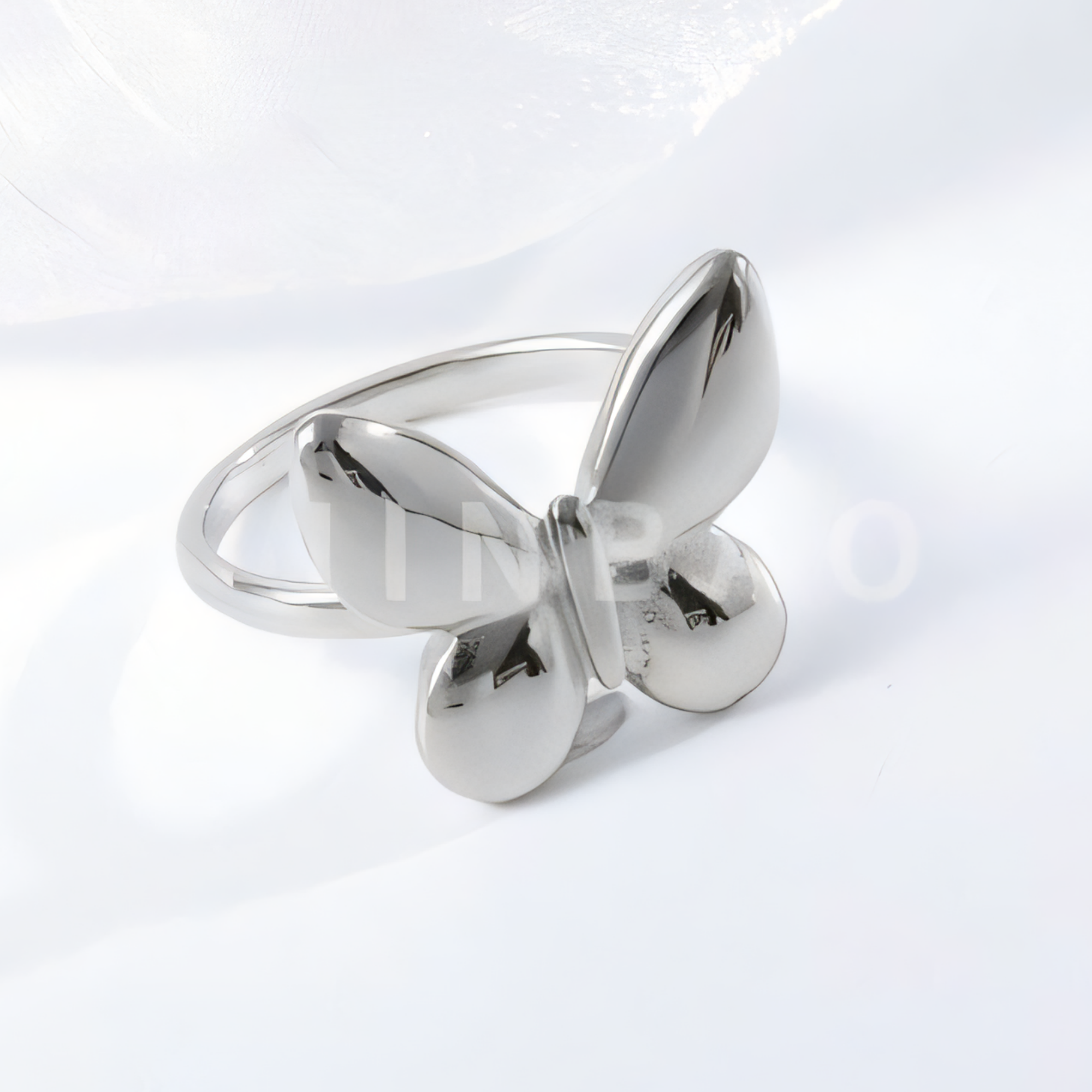 Elegant Stainless Steel Ring with Butterfly Shape for Women | G004046-JinBaoJewerly