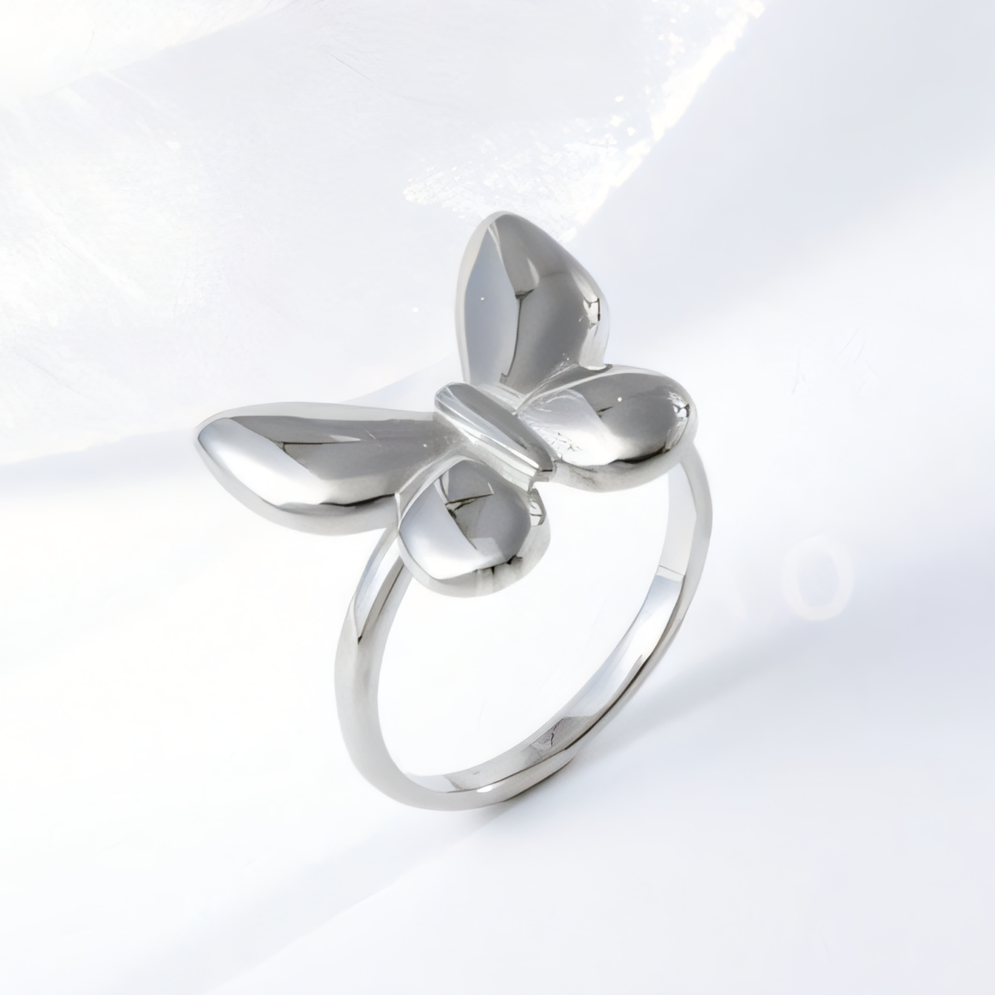 Elegant Stainless Steel Ring with Butterfly Shape for Women | G004046-JinBaoJewerly