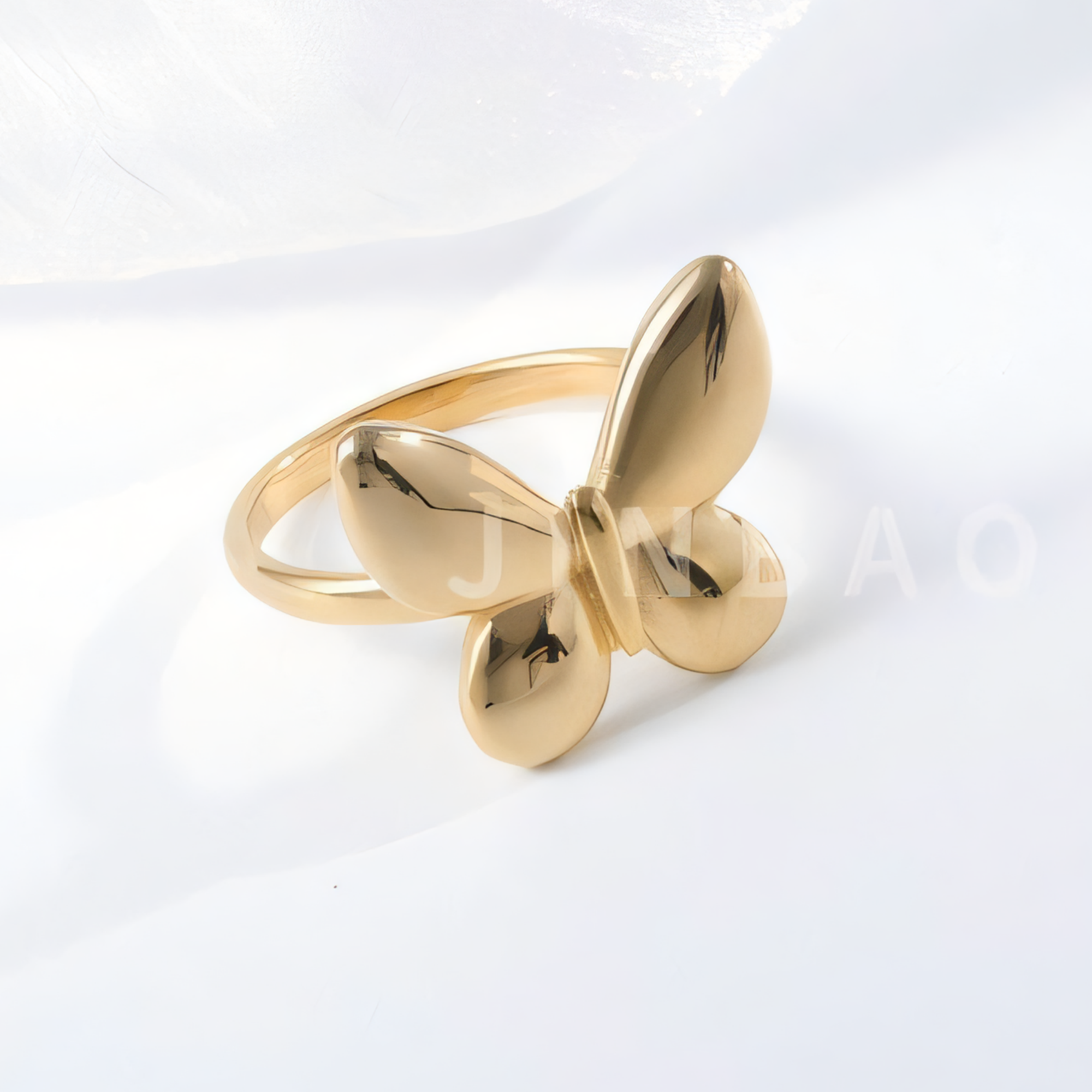 Elegant Stainless Steel Ring with Butterfly Shape for Women | G004046-JinBaoJewerly