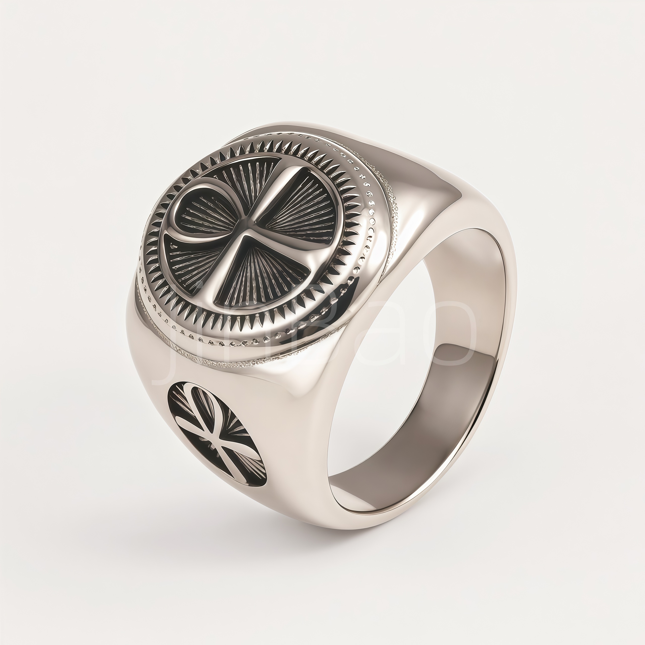 Vintage Egyptian Ankh Life Symbol Stainless Steel Men Ring | D0496