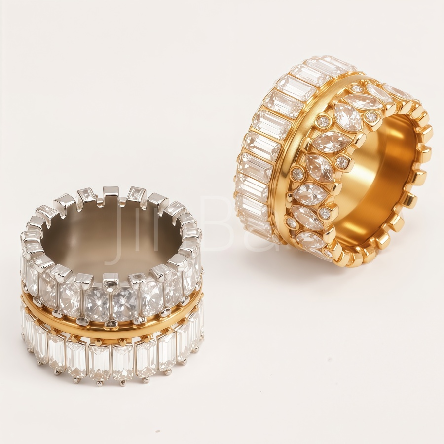 High-End Dual-Style Emerald-Cut Clear CZ Women Ring | G006098