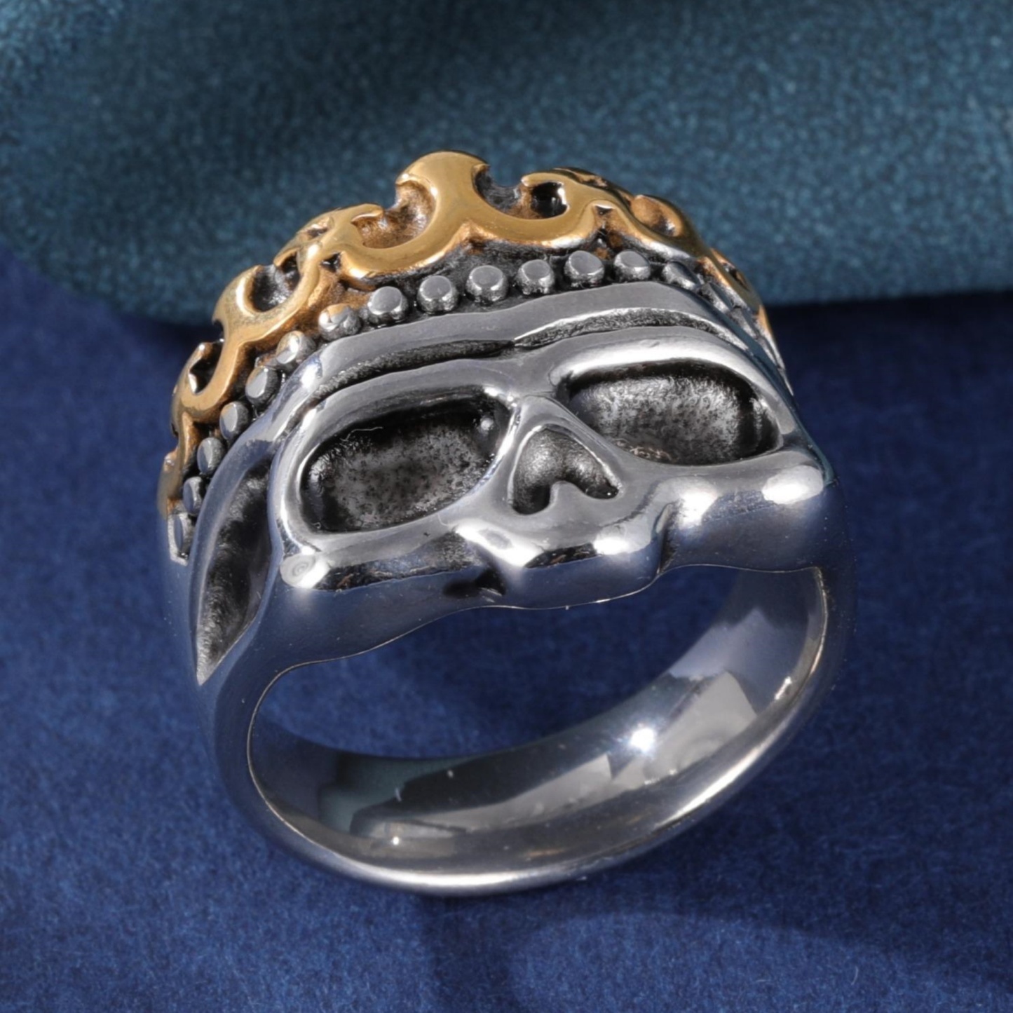 Punk Hip-Hop Skull Stainless Steel Skull Men's Ring丨DZ1913-JinBaoJewerly