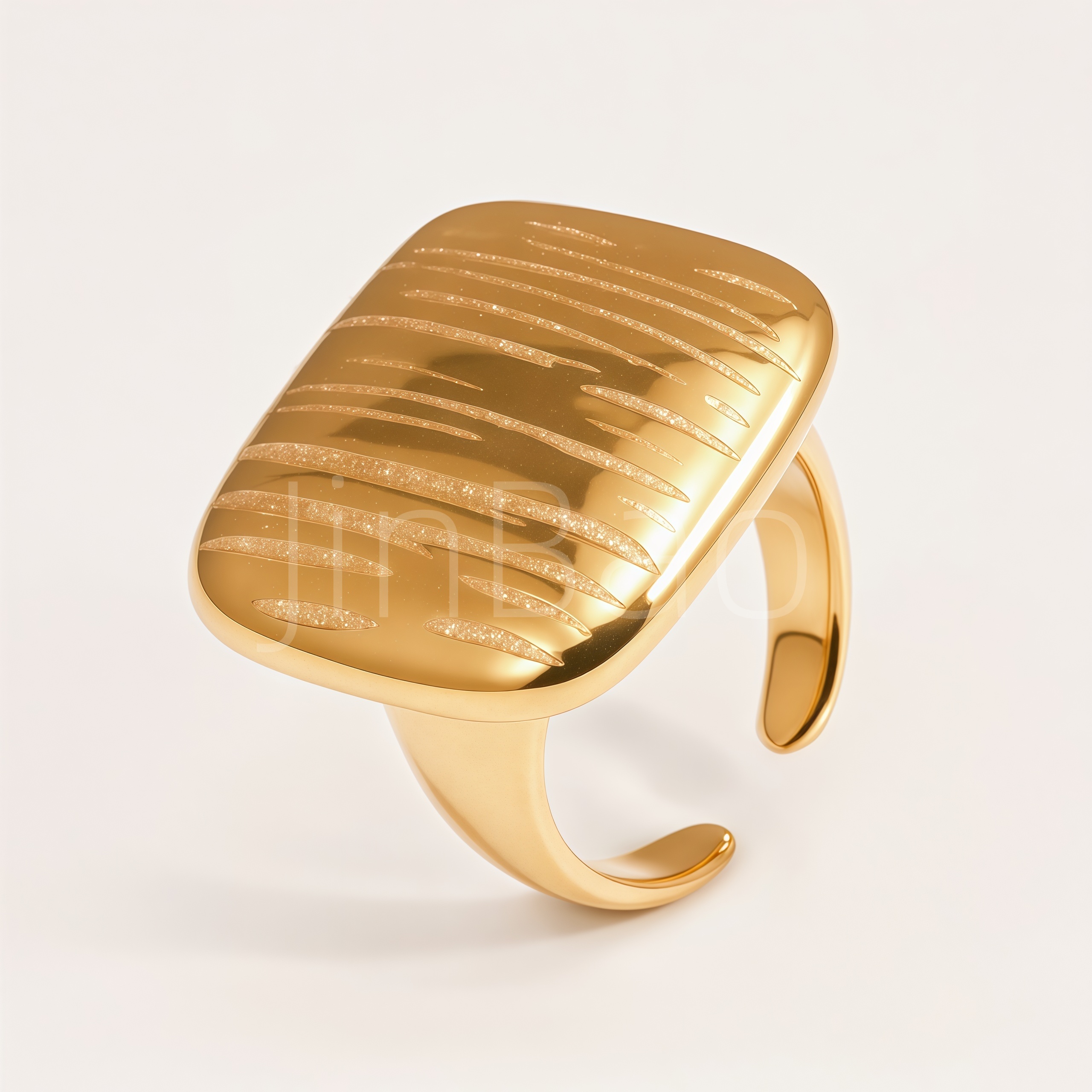 Geometric Diagonal Stripe Engraved Women Ring | E00609