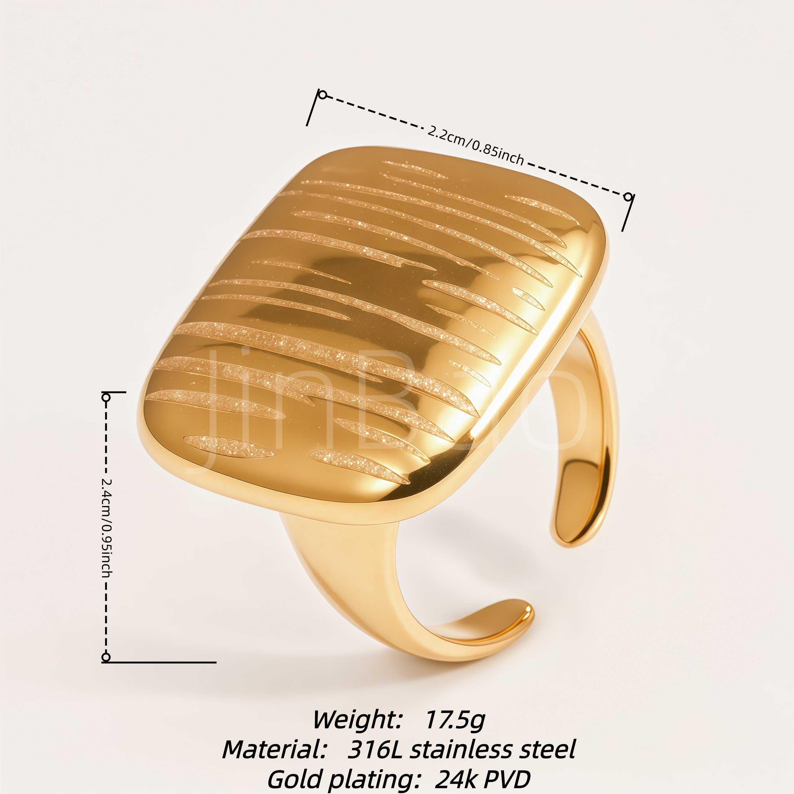Geometric Diagonal Stripe Engraved Women Ring | E00609