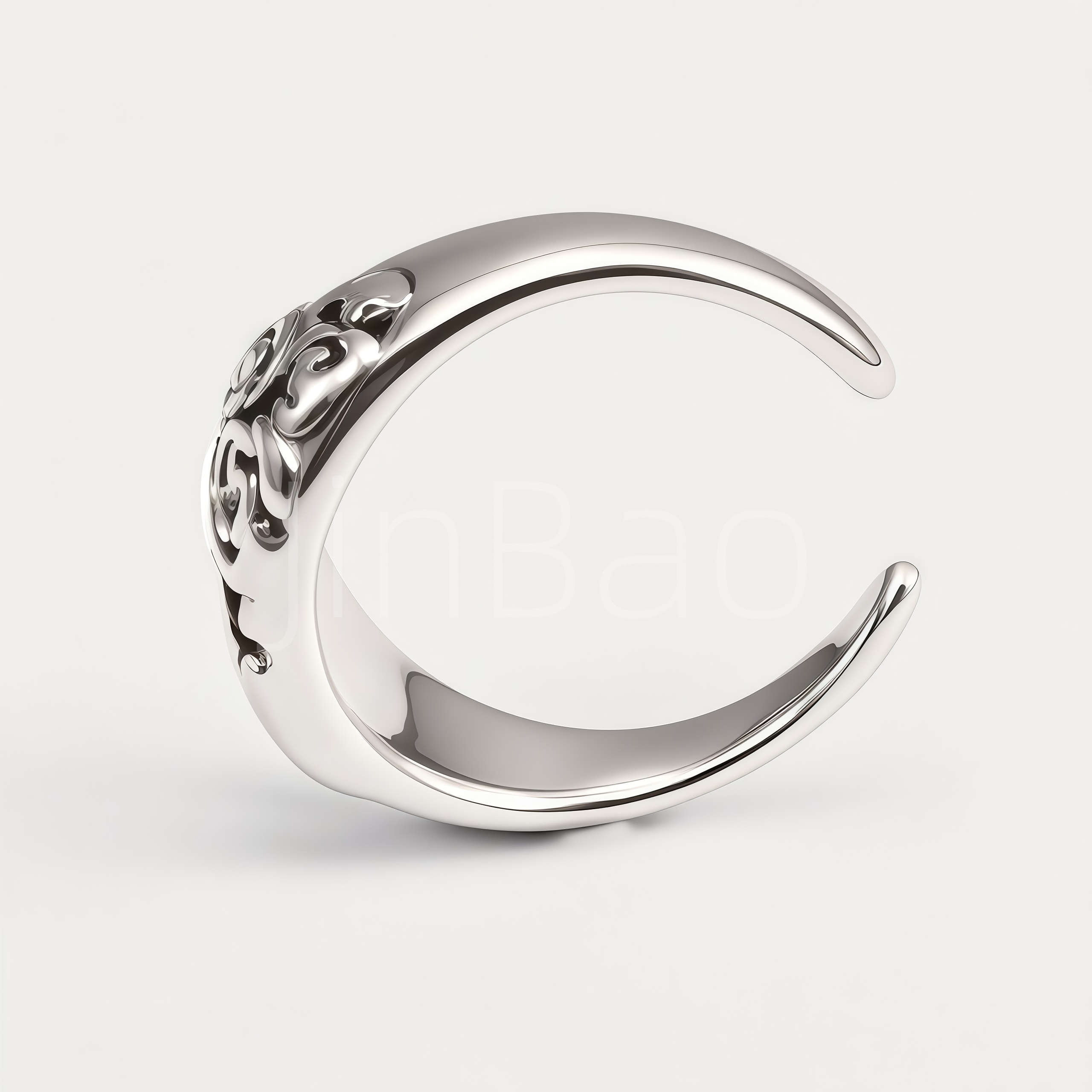 Antique Scroll Floral Carving Wide Adjustable Punk Unisex Ring | E00454