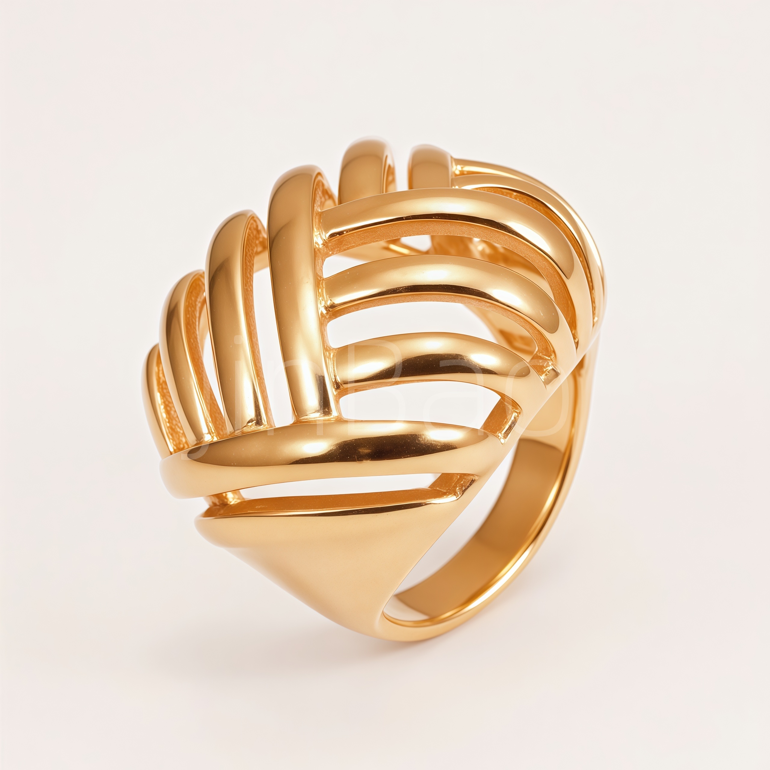Architectural Cage Woven Curved Women Ring | E00577