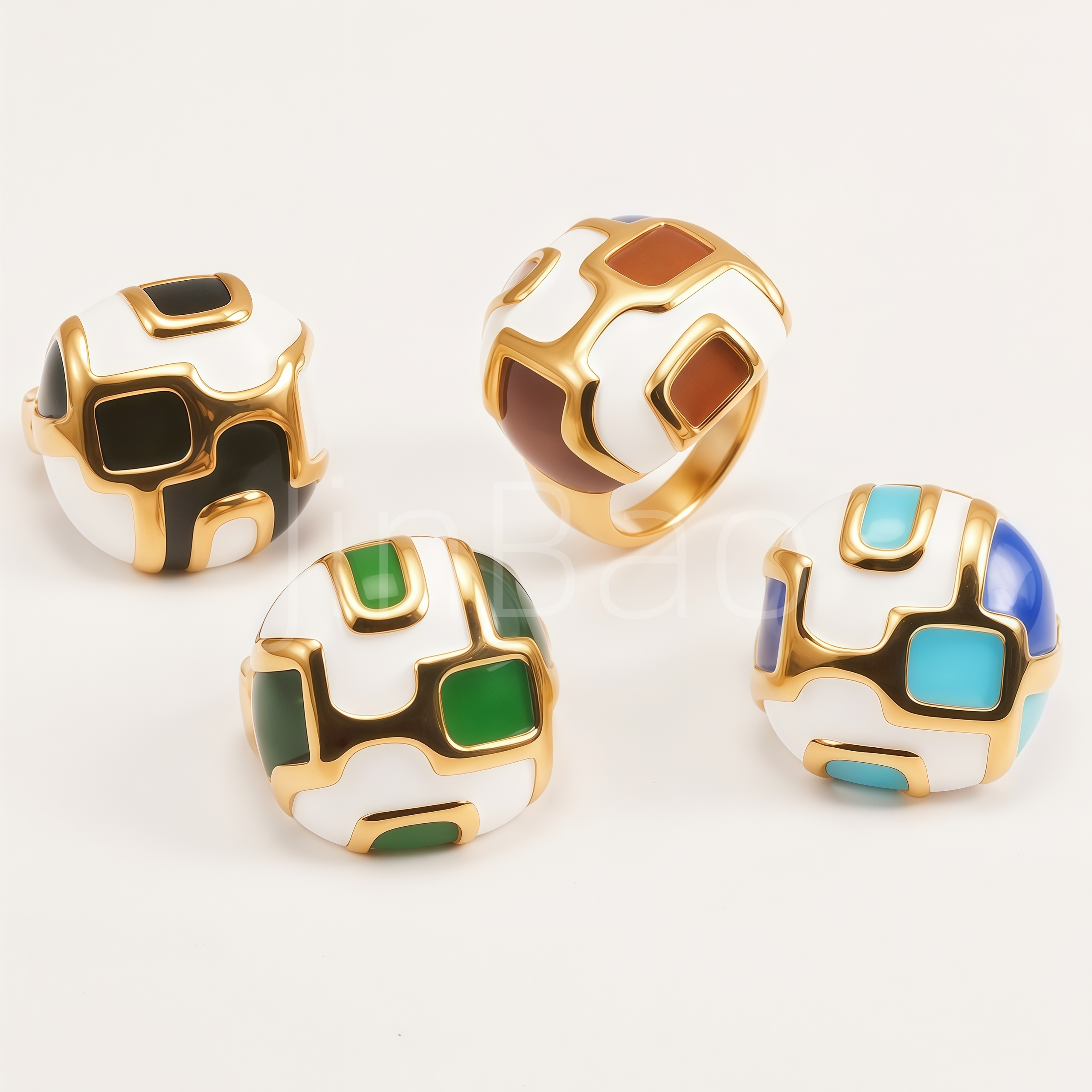 Women Chunky Dome Statement Ring Set | E00571