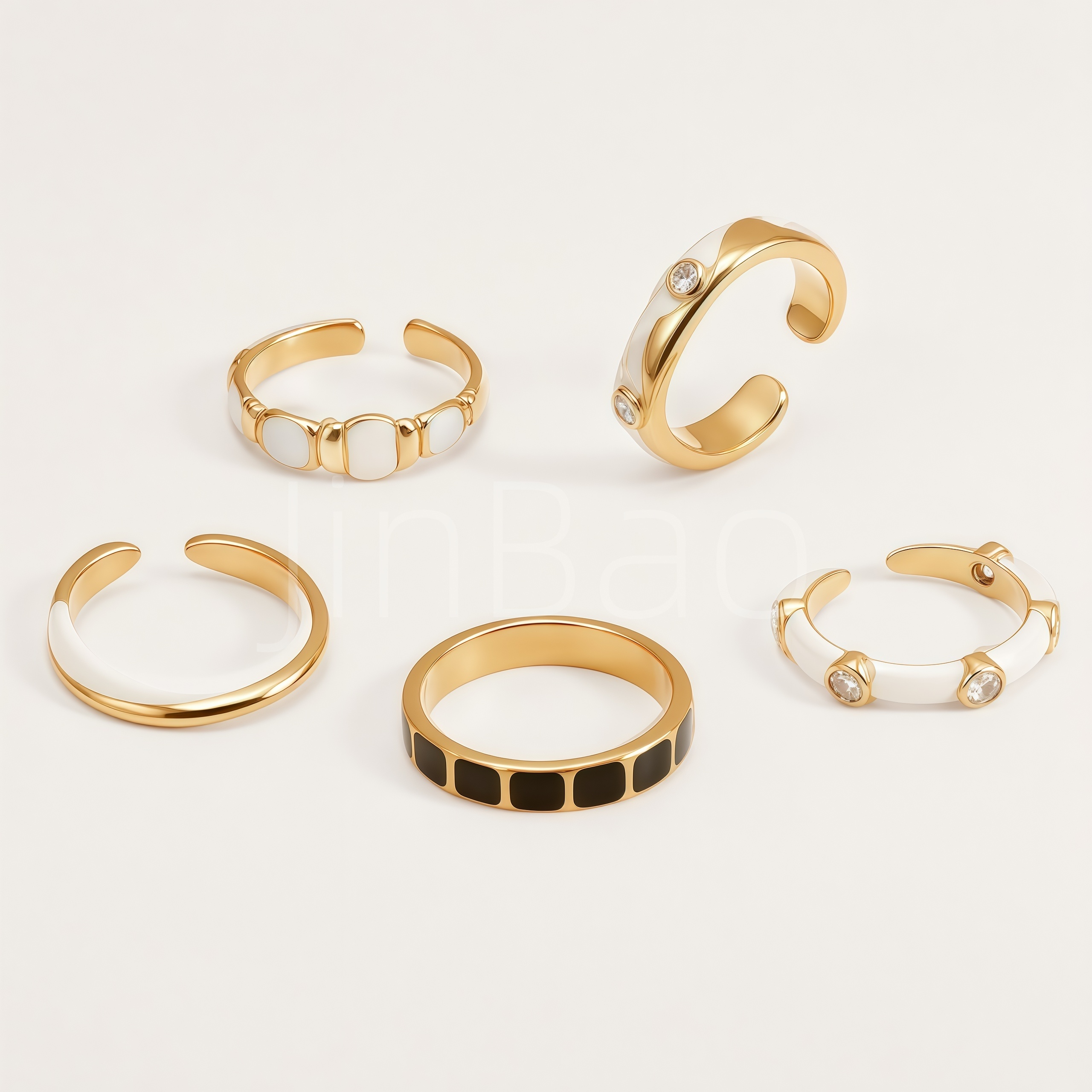 Dainty Minimalist 5-in-1 Mixed Enamel Women Ring