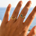 Ocean-style three-dimensional wave 18K stainless steel ring-JinBaoJewerly