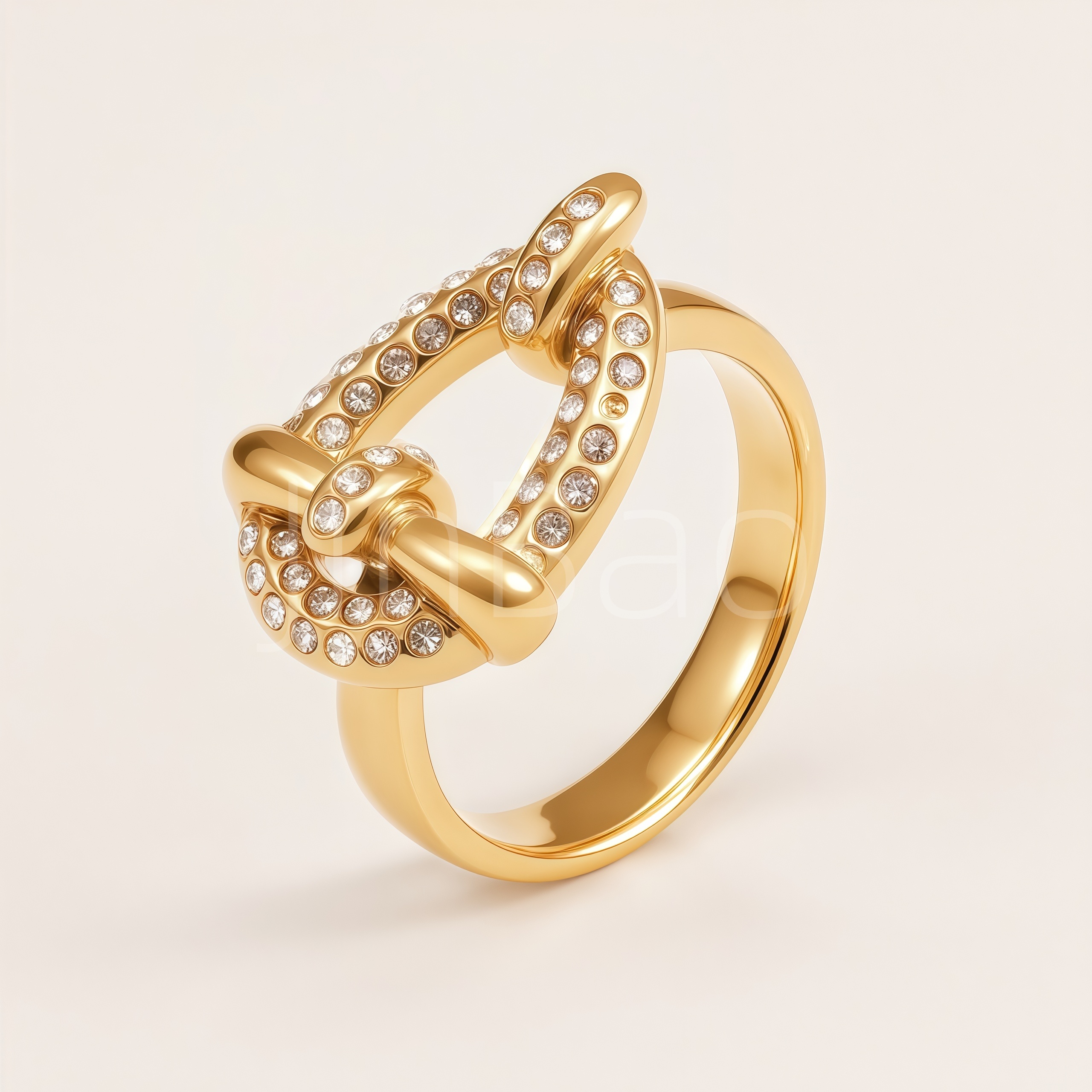 Multi-Style Gold Pave Crystal Chunky Statement Ring for Women