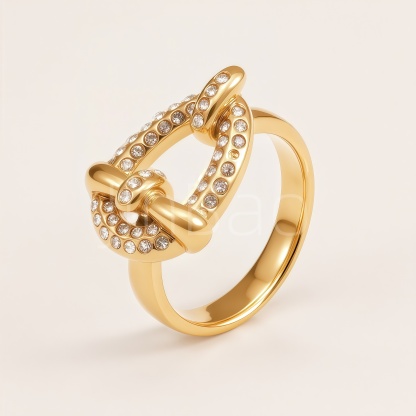 Multi-Style Gold Pave Crystal Chunky Statement Ring for Women