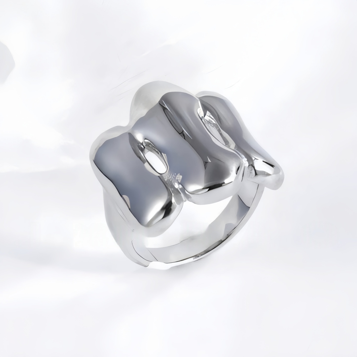 Fashion Streamlined Stainless Steel Wavy Ring Women's Ring | G004270-1-JinBaoJewerly