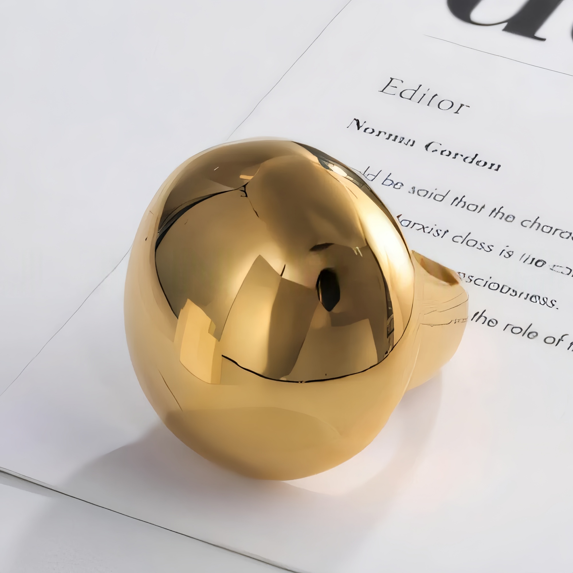 Fashionable Stainless Steel Dome Ring for Women | DZ84-JinBaoJewerly