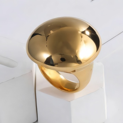 Fashionable Stainless Steel Dome Ring for Women | DZ84-JinBaoJewerly