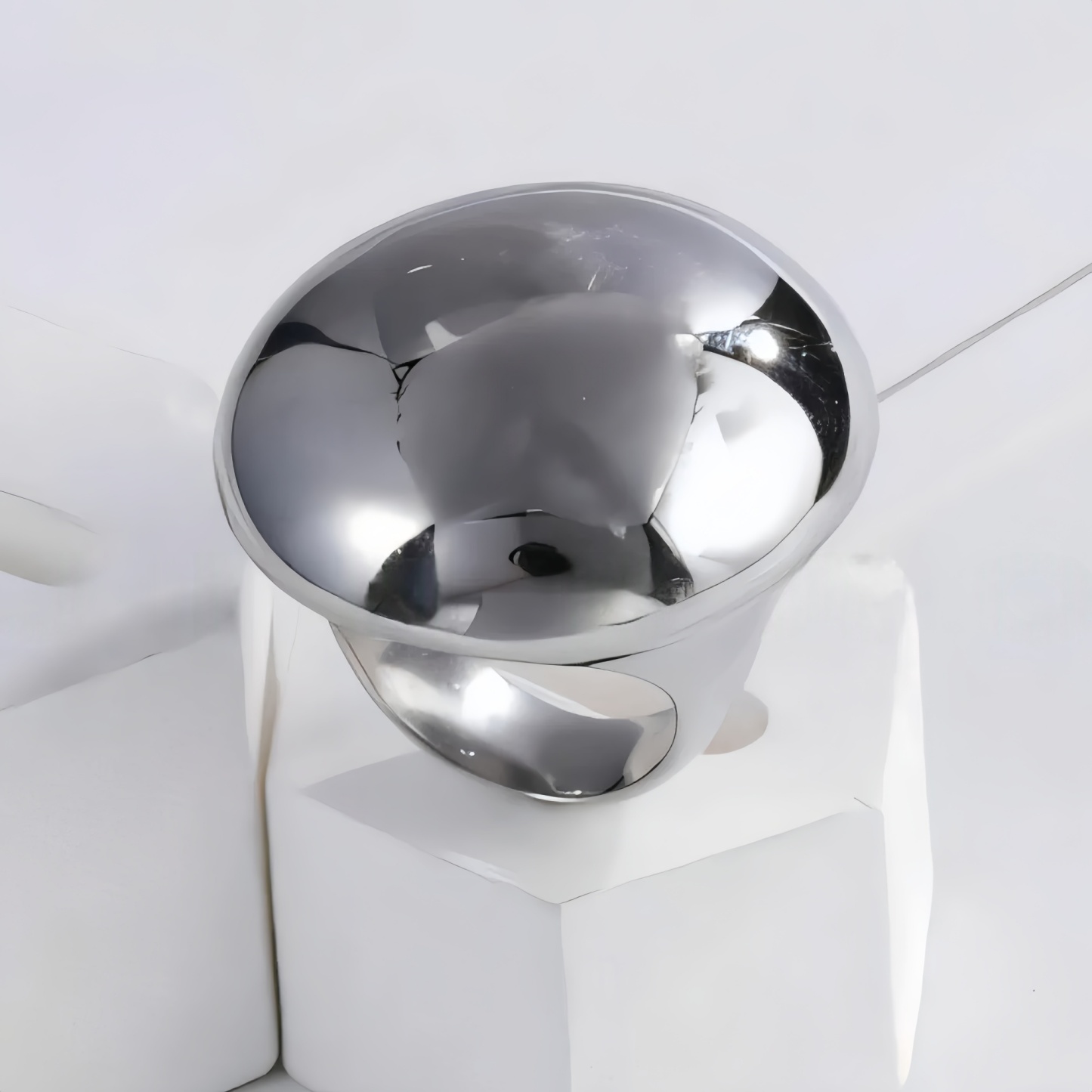 Fashionable Stainless Steel Dome Ring for Women | DZ84-JinBaoJewerly