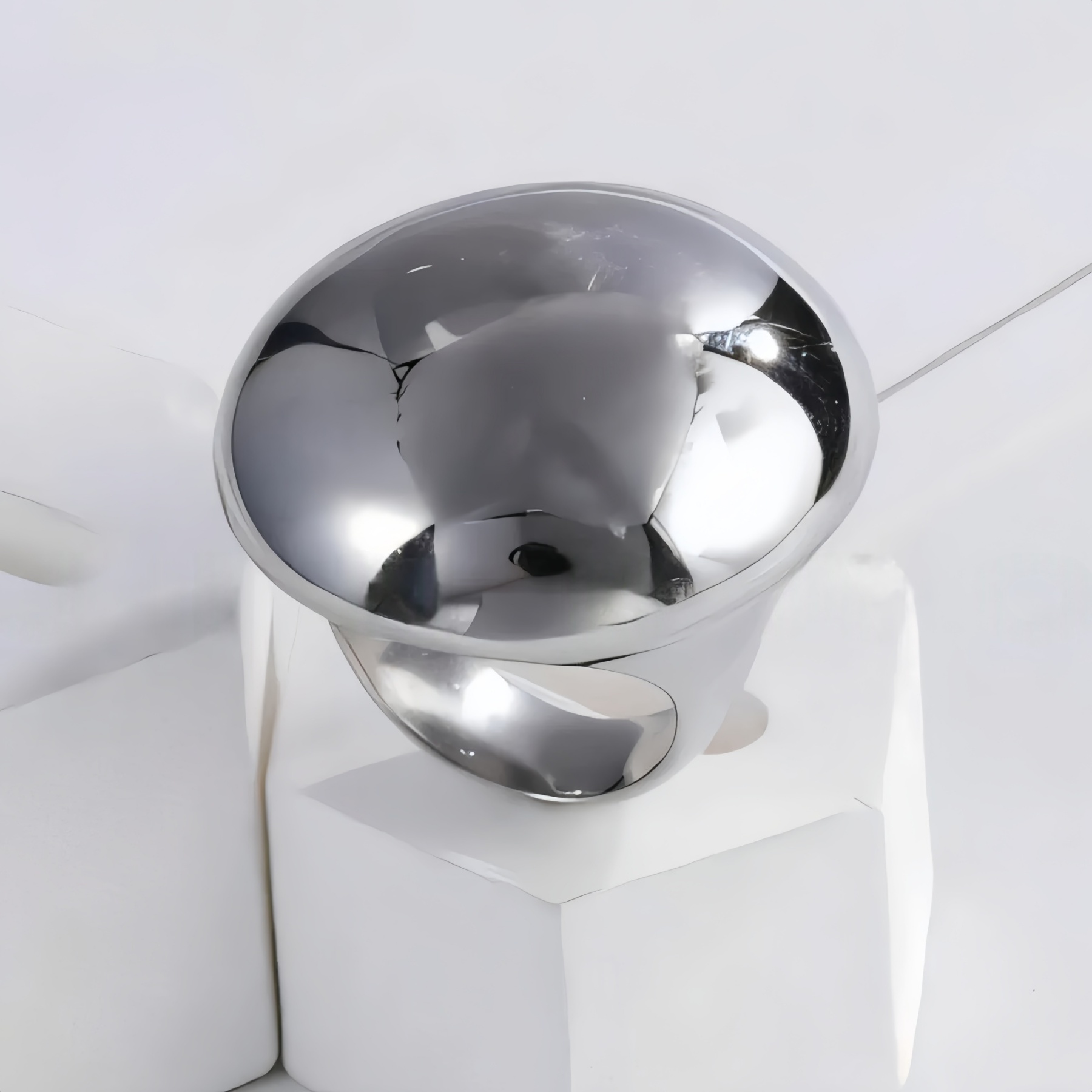 Fashionable Stainless Steel Dome Ring for Women | DZ84-JinBaoJewerly