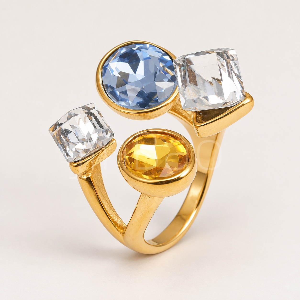 Multi Stones Mixed Cut Rhinestone Ring for Women | 