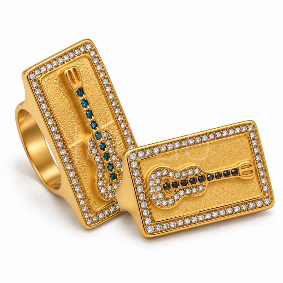 Statement Vintage-Inspired Gold Ring D00403