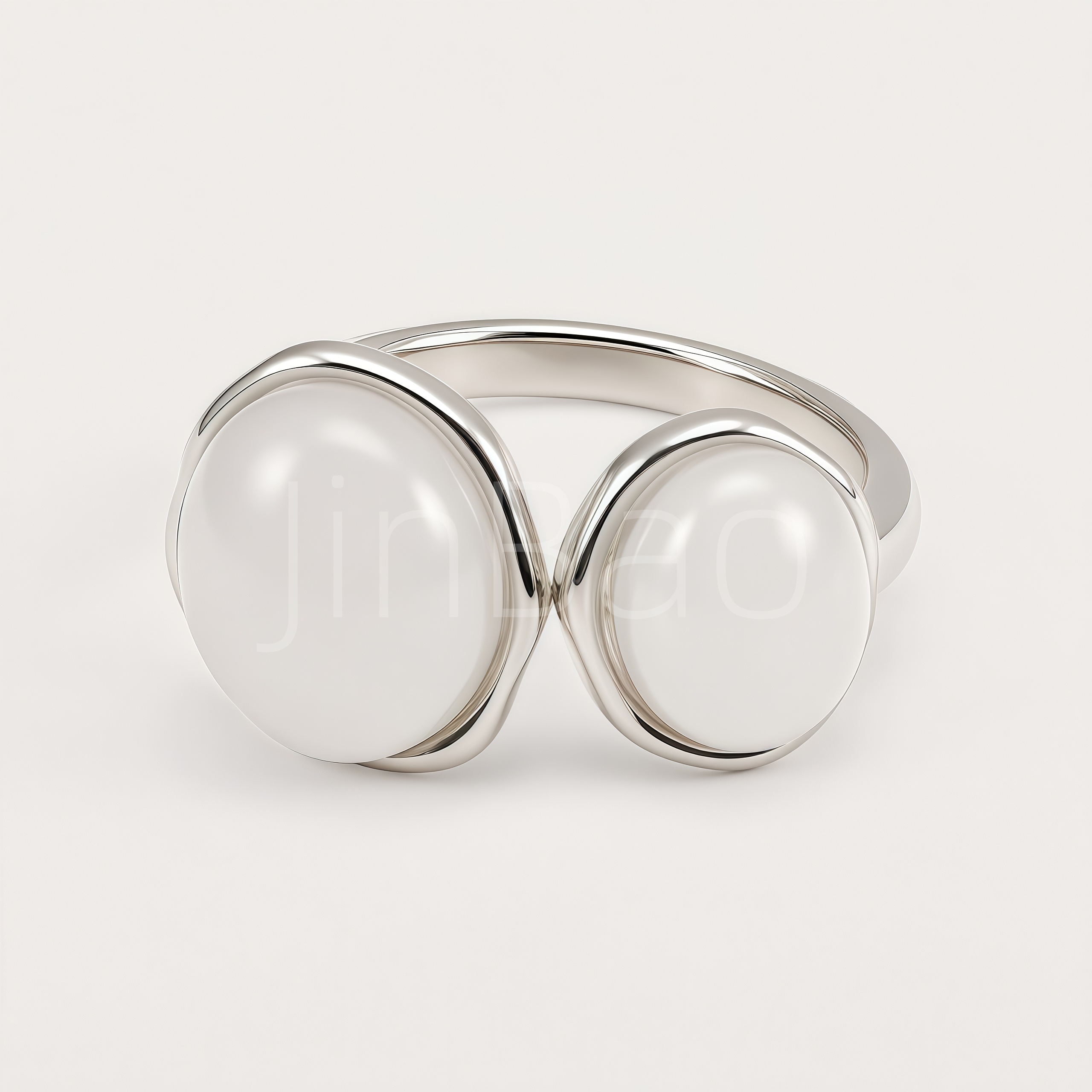 Twin Cabochon Minimalist Women Ring | N002824