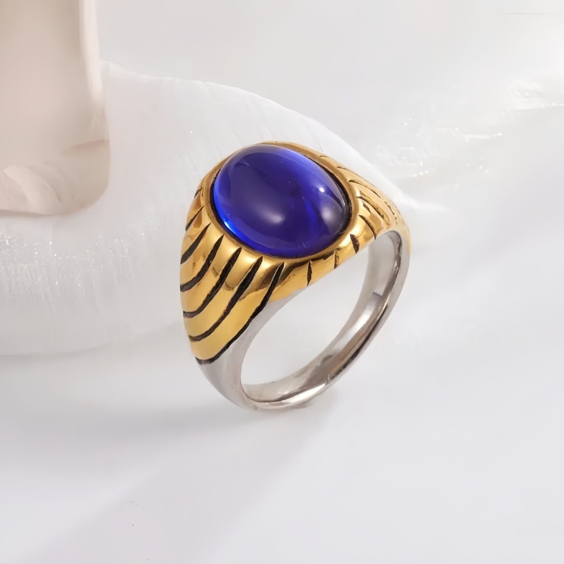 Retro Gemstone Inlaid Rings Men's Fashion Trendy Accessories | BL1081-JinBaoJewerly