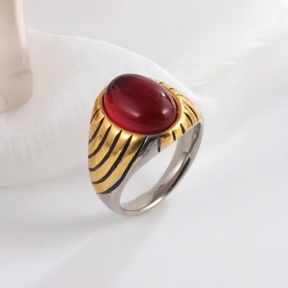 Retro Gemstone Inlaid Rings Men's Fashion Trendy Accessories | BL1081-JinBaoJewerly