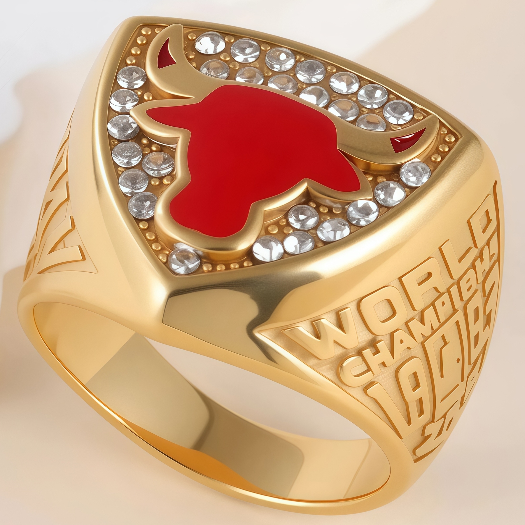 NBA Championship Ring Retro Shining Bull Head Stainless Steel Men's Ring丨K0225J-JinBaoJewerly