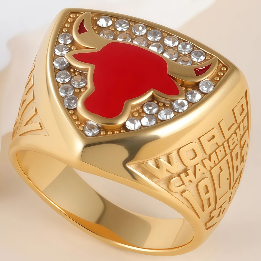 NBA Championship Ring Retro Shining Bull Head Stainless Steel Men's Ring丨K0225J
