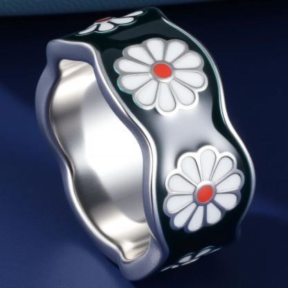 Vintage Floral Pattern Hip Hop Stainless Steel Men's And Women's Universal Ring丨G00861-JinBaoJewerly