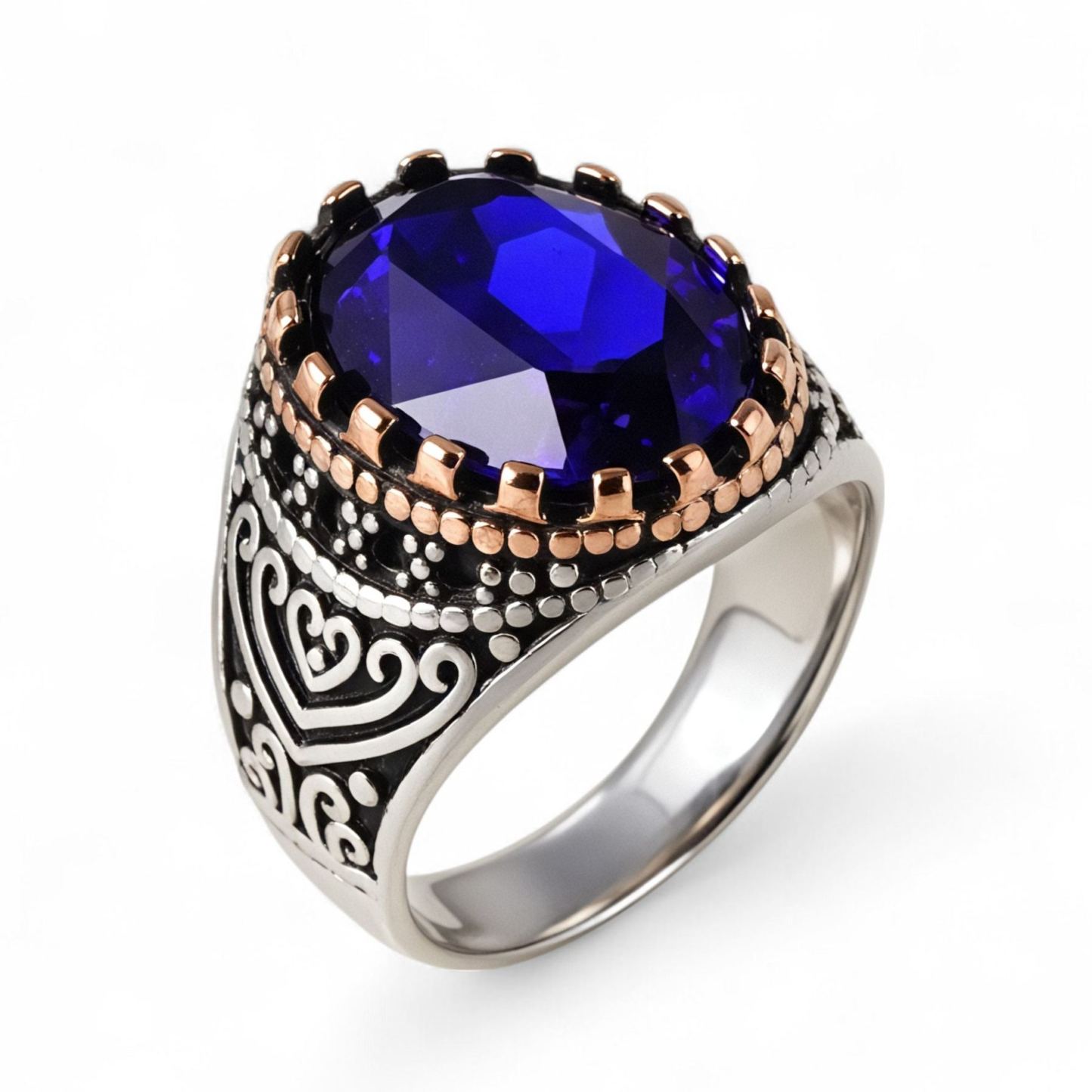 Vintage Inlaid Purple Gemstone Stainless Steel Men's Ring丨BL50-JinBaoJewerly