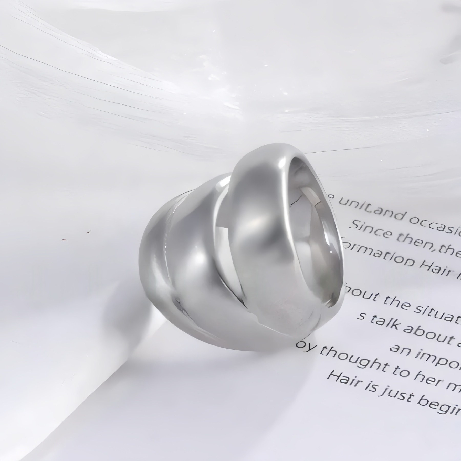 Intertwined design women's stainless steel ring | G003408-1-JinBaoJewerly