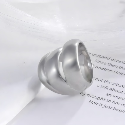 Intertwined design women's stainless steel ring | G003408-1-JinBaoJewerly