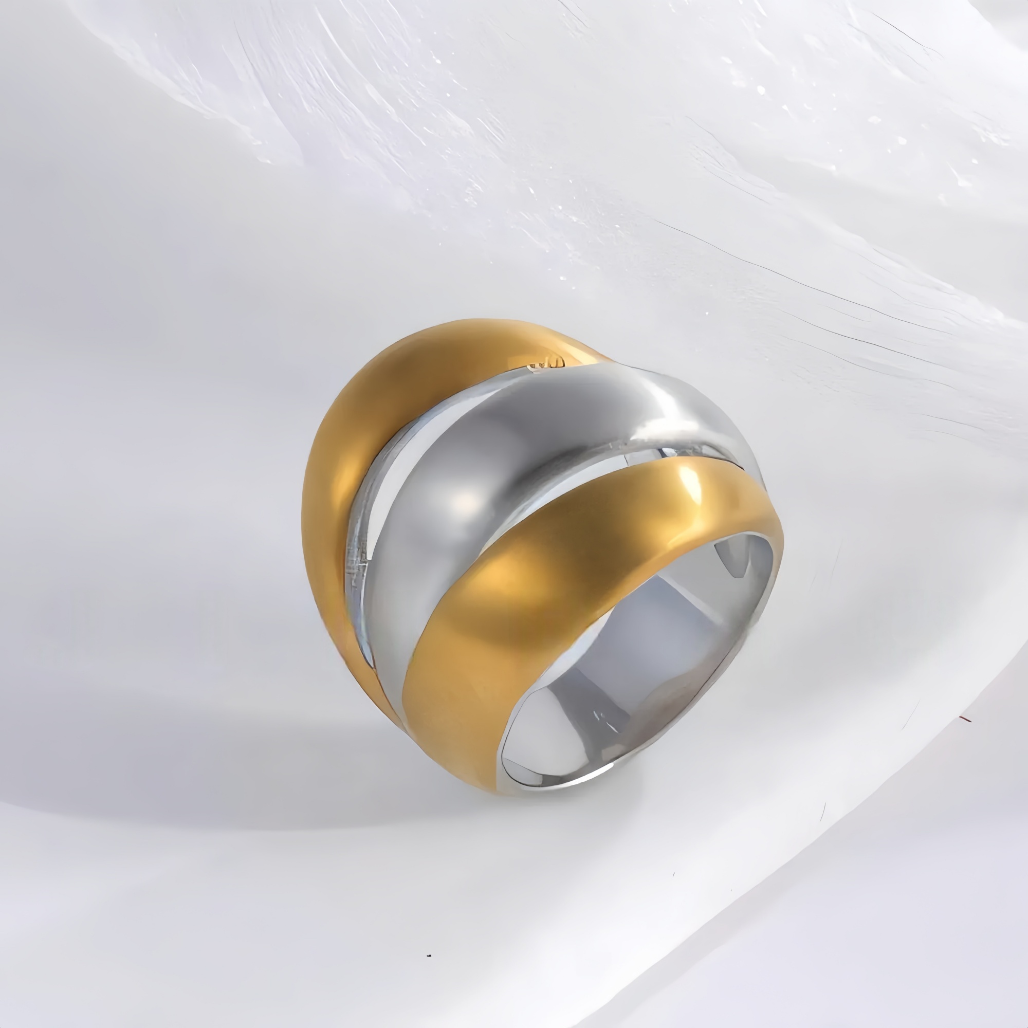 Intertwined design women's stainless steel ring | G003408-1-JinBaoJewerly