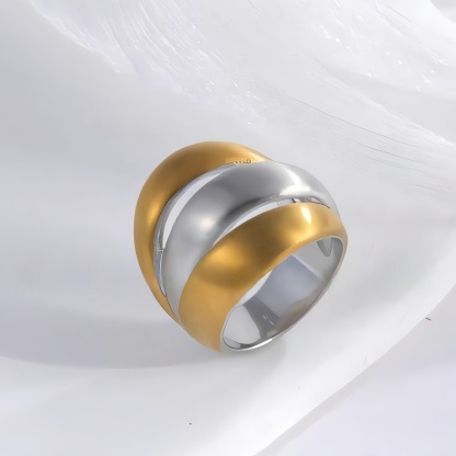 Intertwined design women's stainless steel ring | G003408-1-JinBaoJewerly