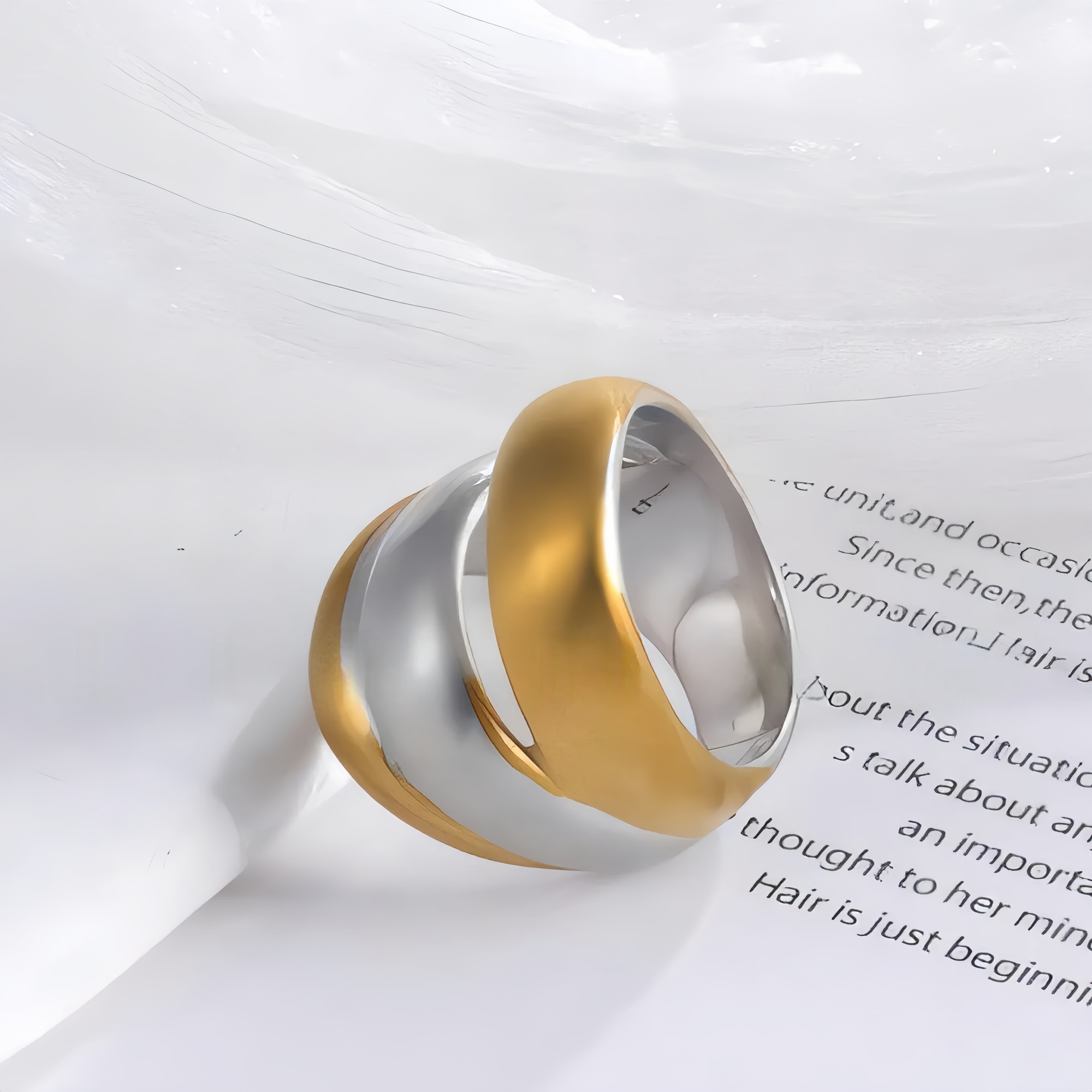 Intertwined design women's stainless steel ring | G003408-1-JinBaoJewerly