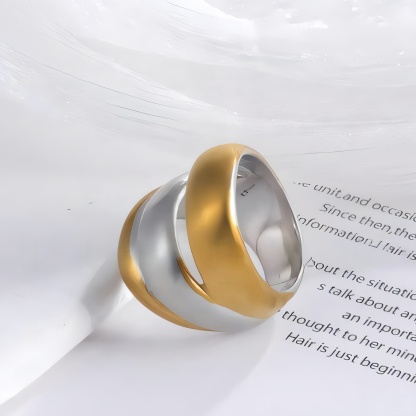 Intertwined design women's stainless steel ring | G003408-1-JinBaoJewerly