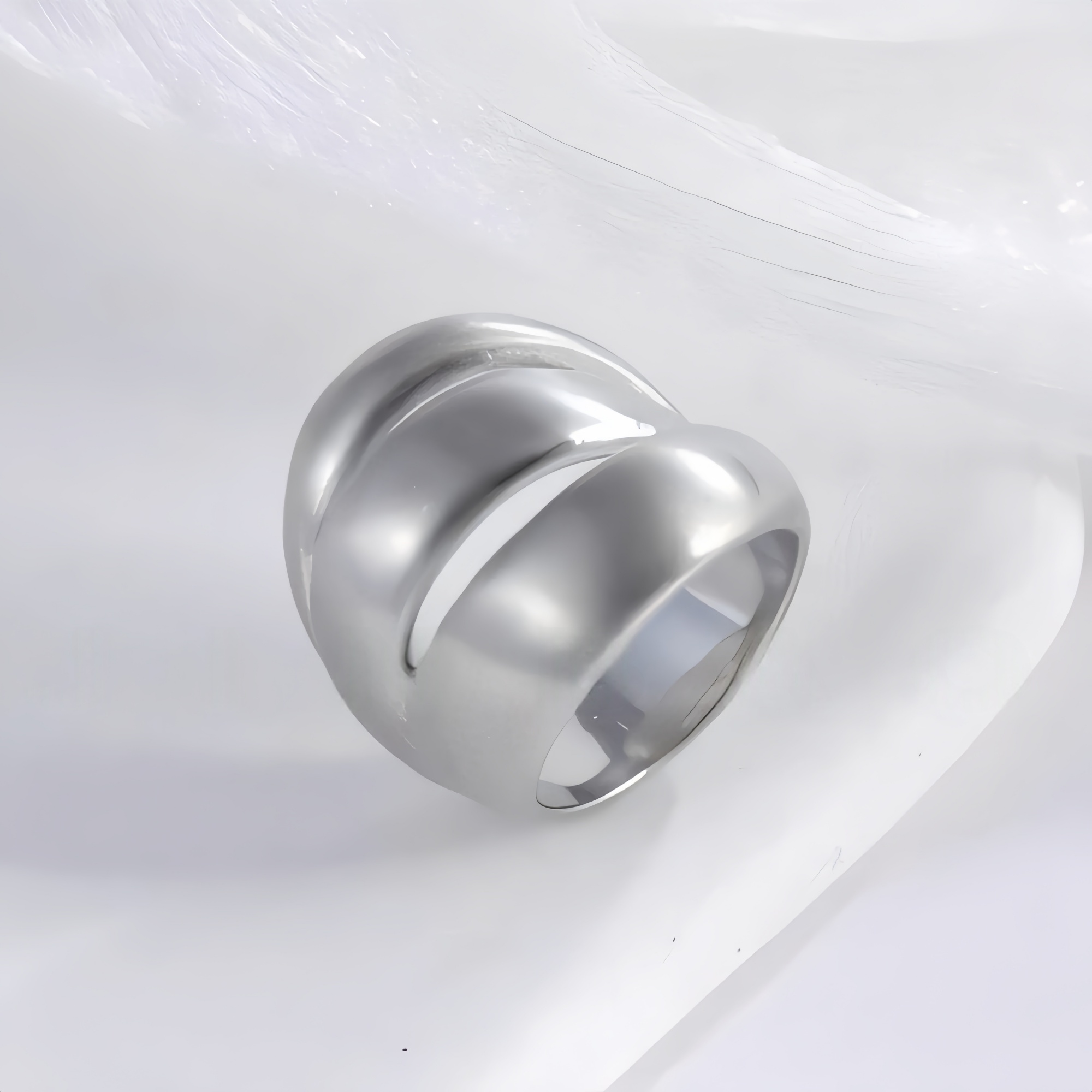 Intertwined design women's stainless steel ring | G003408-1-JinBaoJewerly