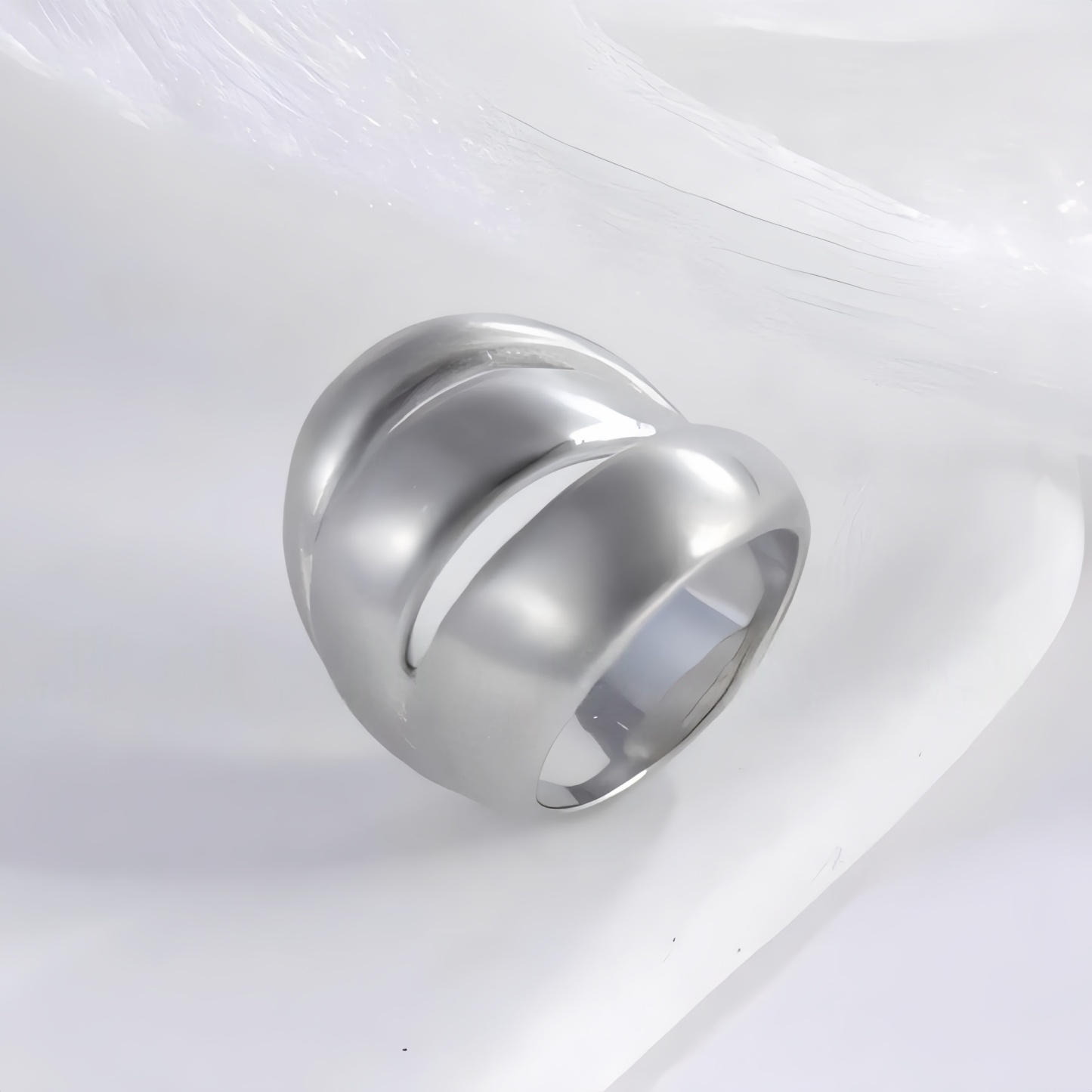 Intertwined design women's stainless steel ring | G003408-1-JinBaoJewerly