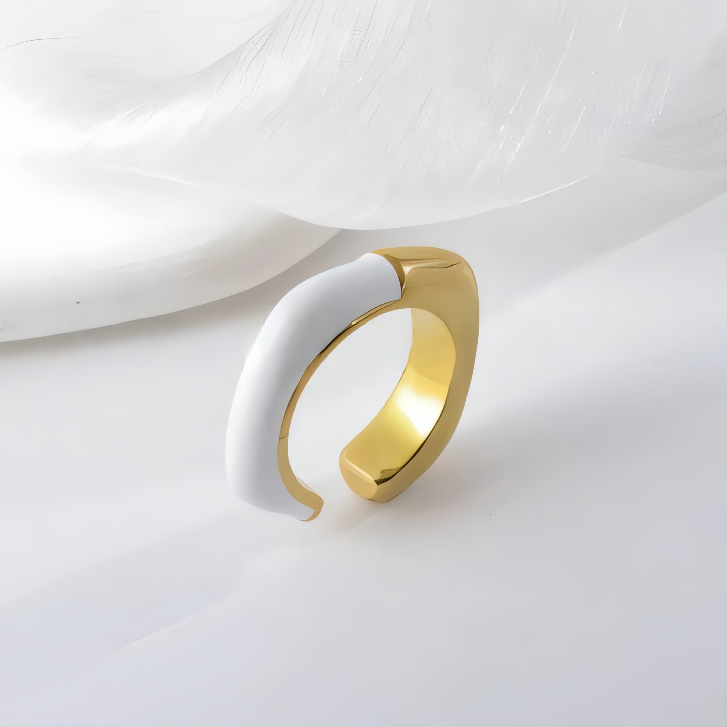 Irregular Design Stainless Steel Ring Women's Minimalist Elegant Band | G04334-JinBaoJewerly