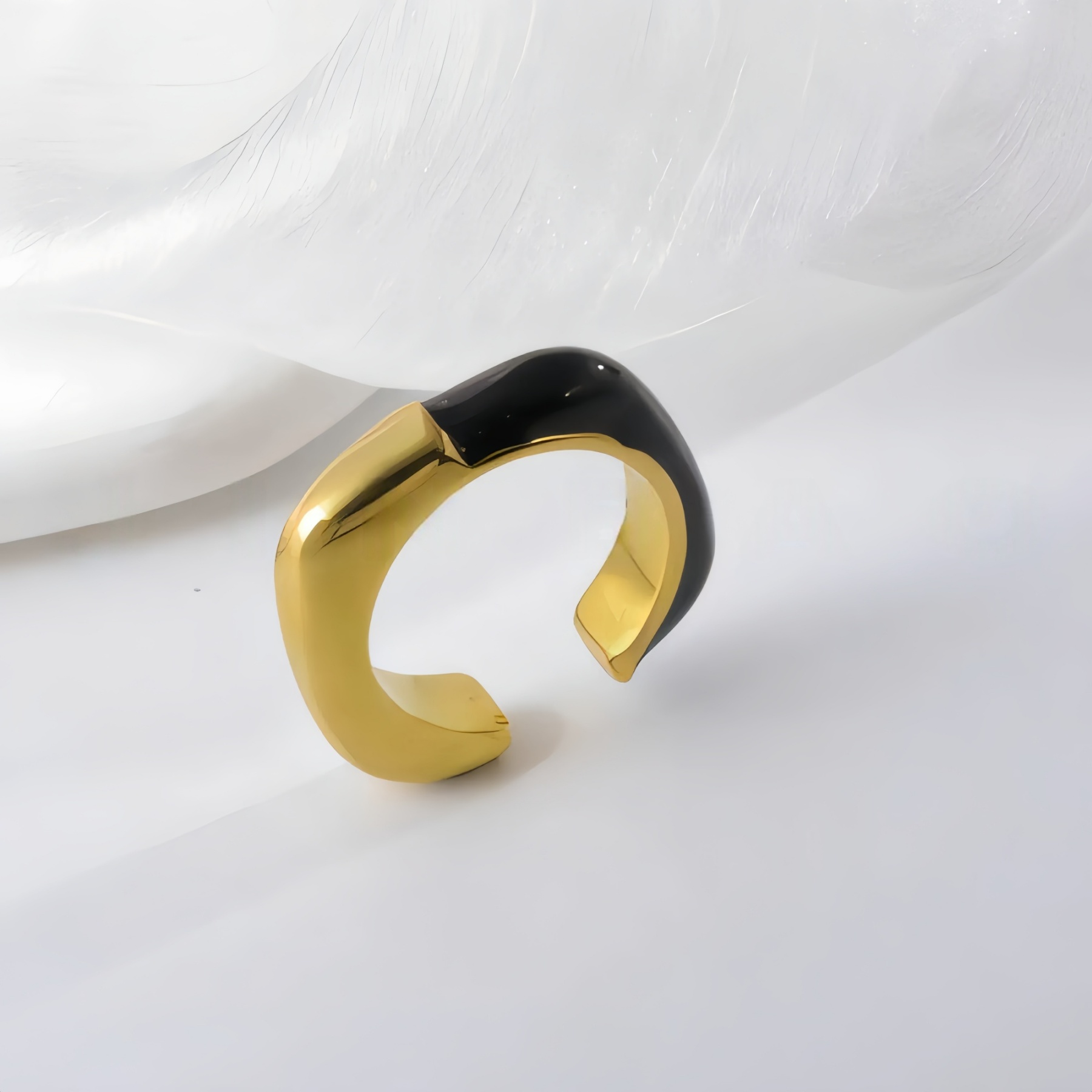 Irregular Design Stainless Steel Ring Women's Minimalist Elegant Band | G04334-JinBaoJewerly