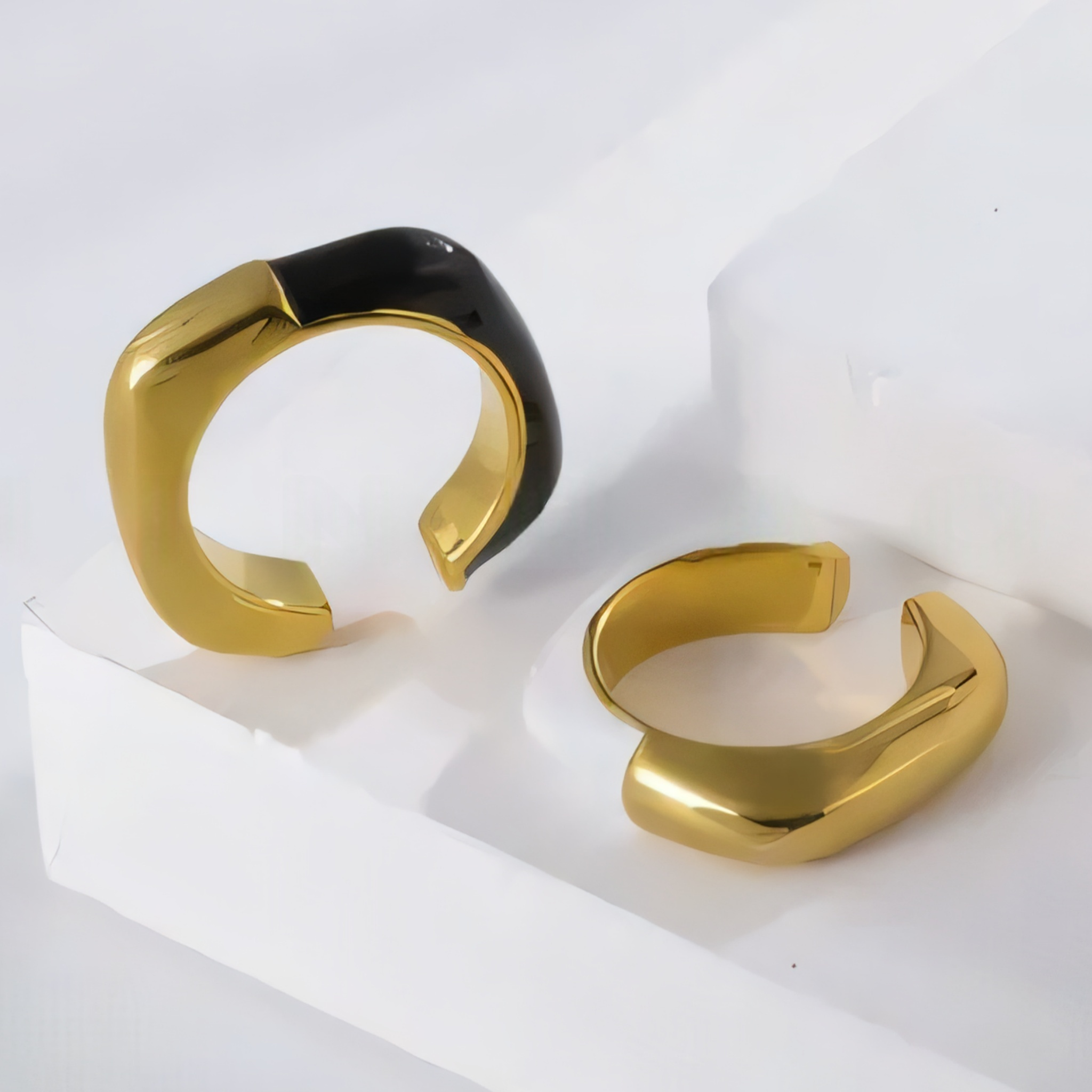 Irregular Design Stainless Steel Ring Women's Minimalist Elegant Band | G04334-JinBaoJewerly