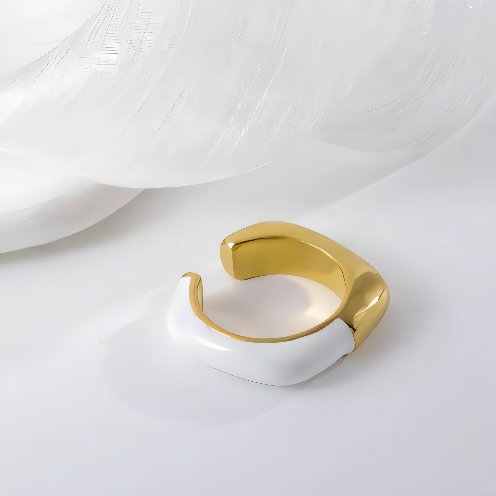 Irregular Design Stainless Steel Ring Women's Minimalist Elegant Band | G04334-JinBaoJewerly