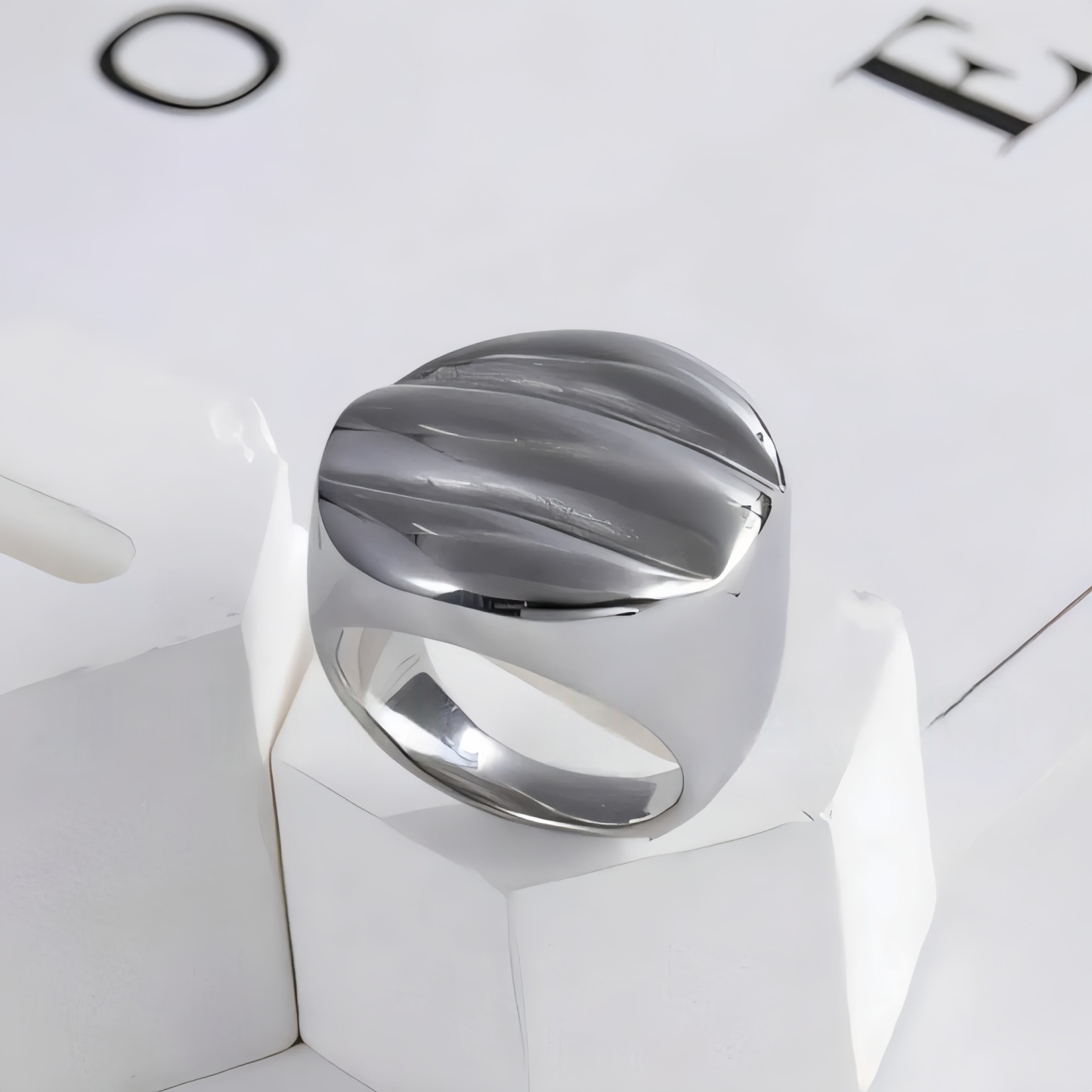 Minimalist Metallic Striped Ring Fashion Forward Style Women Ring | ML033-JinBaoJewerly