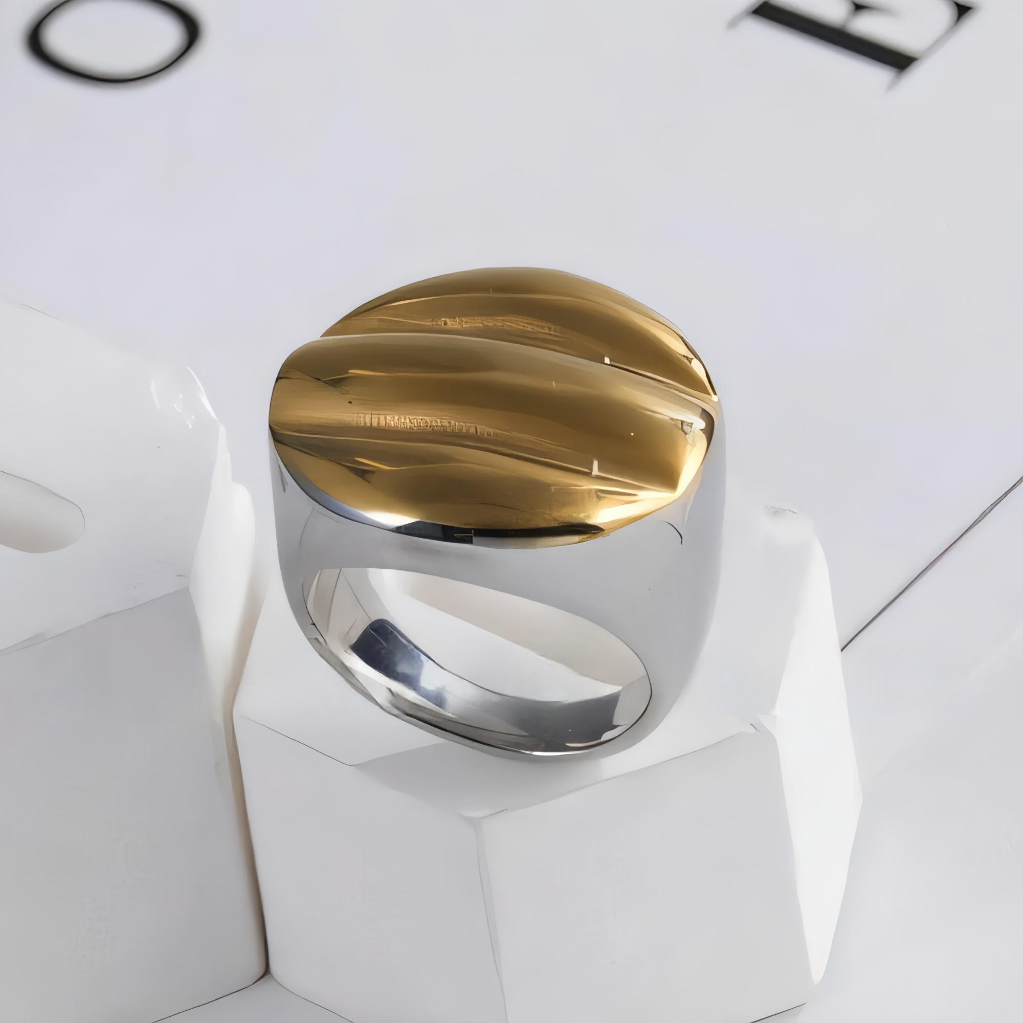 Minimalist Metallic Striped Ring Fashion Forward Style Women Ring | ML033-JinBaoJewerly