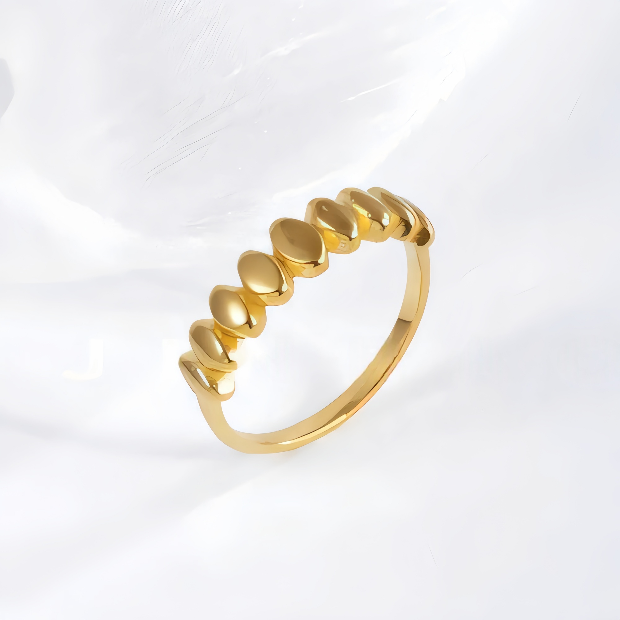 Minimalist Ripple Design Light Luxury Stainless Steel Women's Ring | N001501-JinBaoJewerly