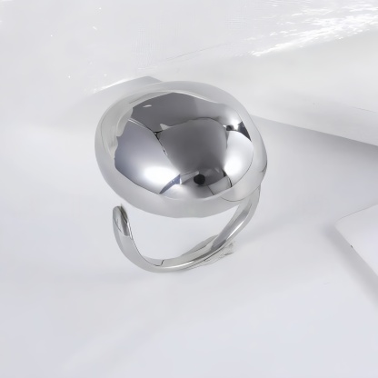 Minimalist Round Stainless Steel Ring for Women | G004119-JinBaoJewerly