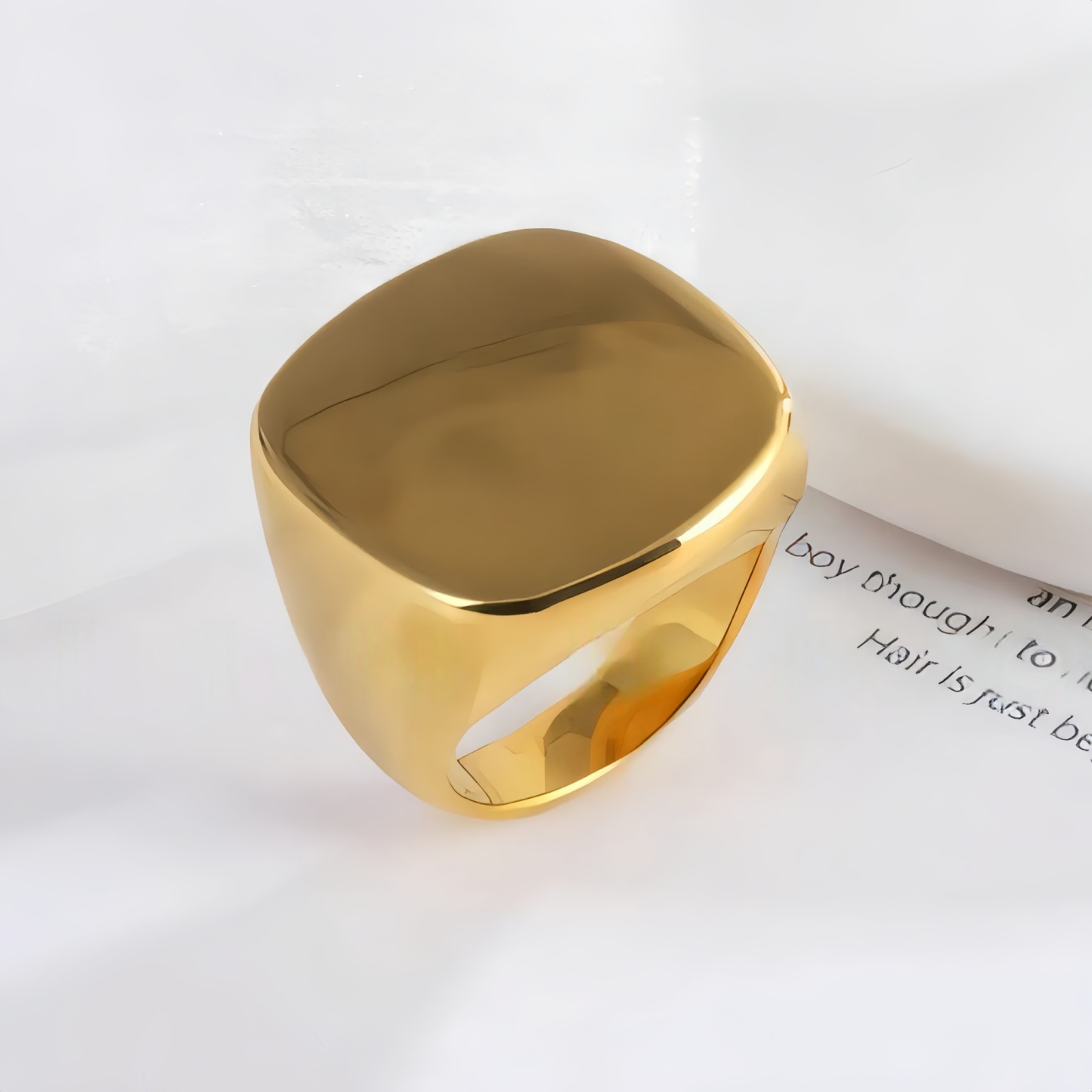 Minimalist Square Stainless Steel Ring for Men | ML080-JinBaoJewerly