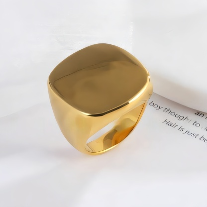 Minimalist Square Stainless Steel Ring for Men | ML080-JinBaoJewerly