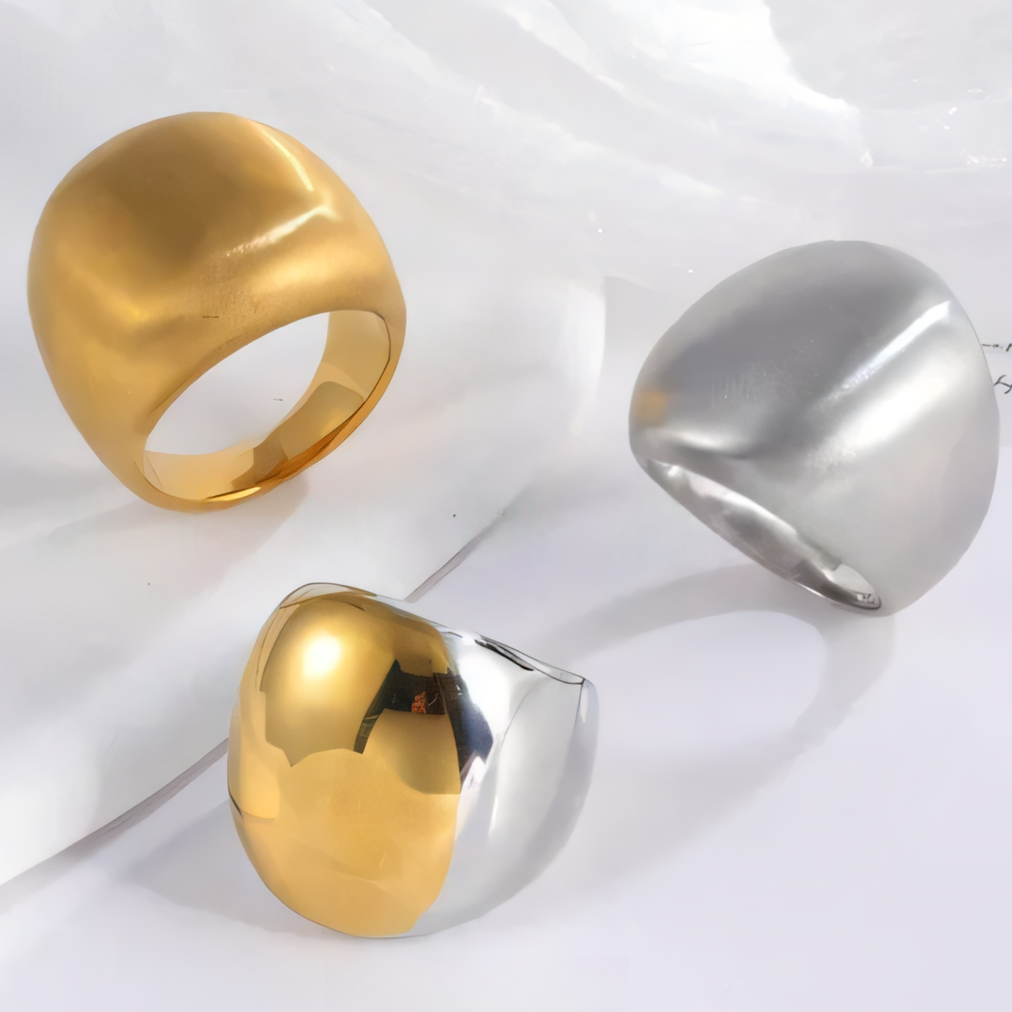 Minimalist Stainless Steel Smooth Dome Ring Classic Fashion Unisex Ring | ML048-JinBaoJewerly